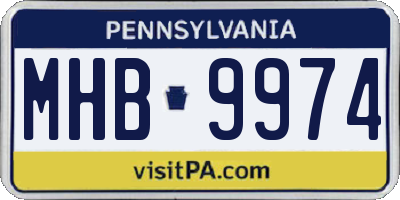 PA license plate MHB9974