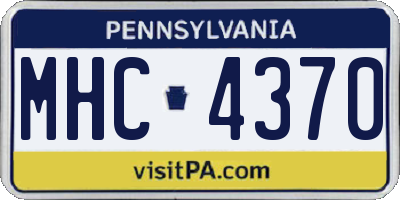 PA license plate MHC4370