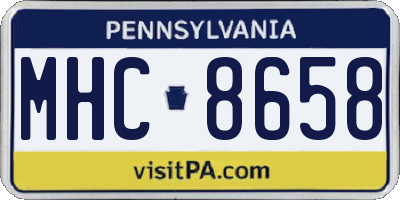 PA license plate MHC8658