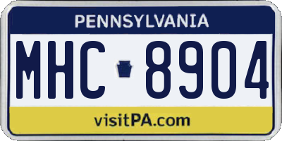 PA license plate MHC8904