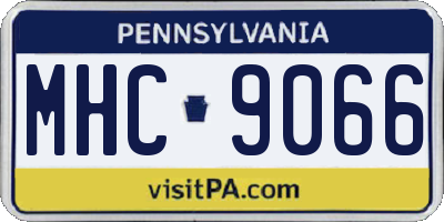 PA license plate MHC9066