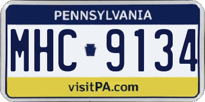 PA license plate MHC9134