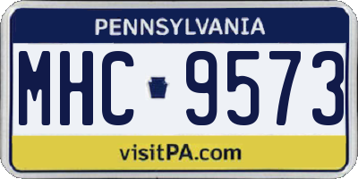 PA license plate MHC9573