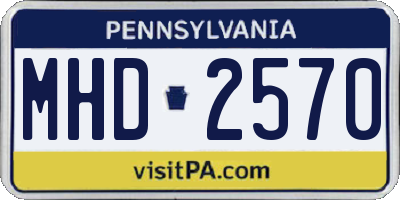 PA license plate MHD2570