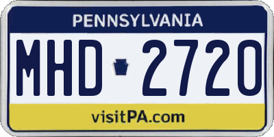 PA license plate MHD2720