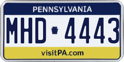 PA license plate MHD4443
