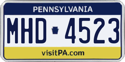 PA license plate MHD4523