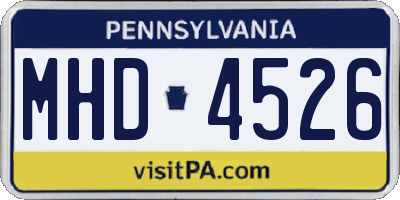 PA license plate MHD4526