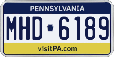 PA license plate MHD6189