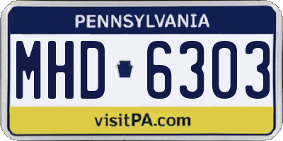 PA license plate MHD6303