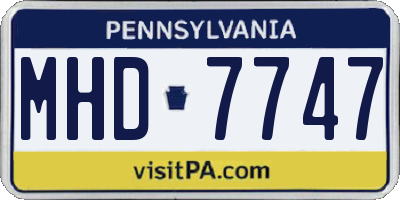 PA license plate MHD7747