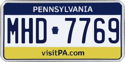 PA license plate MHD7769