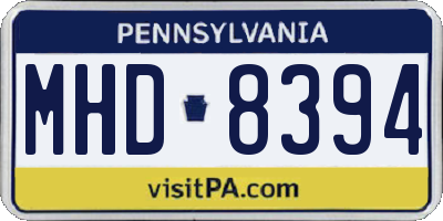 PA license plate MHD8394