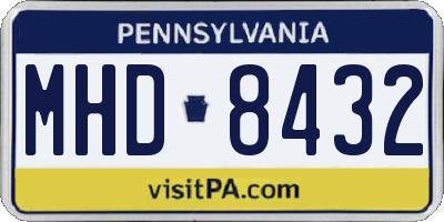 PA license plate MHD8432