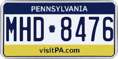 PA license plate MHD8476