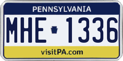 PA license plate MHE1336