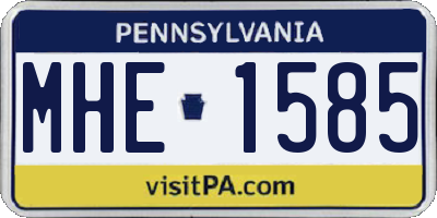 PA license plate MHE1585