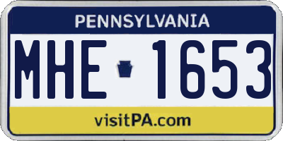 PA license plate MHE1653
