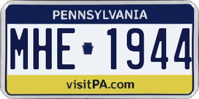 PA license plate MHE1944