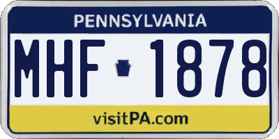 PA license plate MHF1878