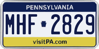 PA license plate MHF2829