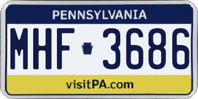 PA license plate MHF3686