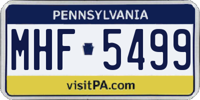 PA license plate MHF5499