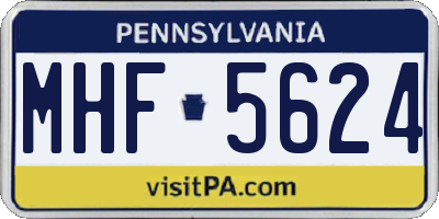 PA license plate MHF5624