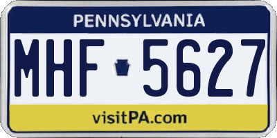 PA license plate MHF5627