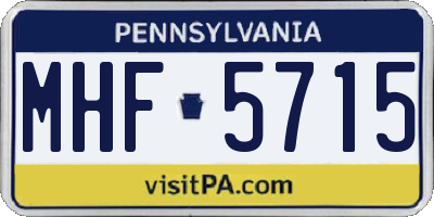 PA license plate MHF5715