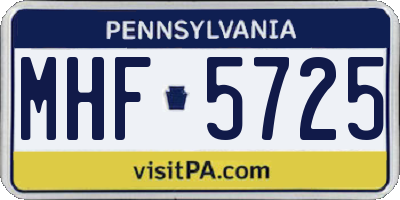 PA license plate MHF5725
