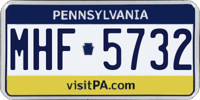 PA license plate MHF5732
