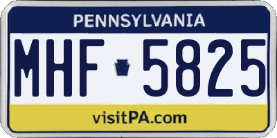 PA license plate MHF5825