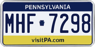 PA license plate MHF7298