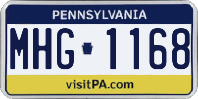 PA license plate MHG1168