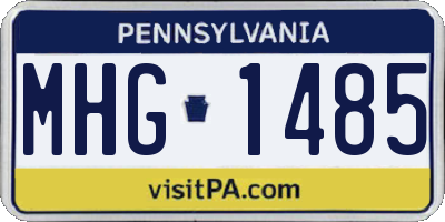 PA license plate MHG1485