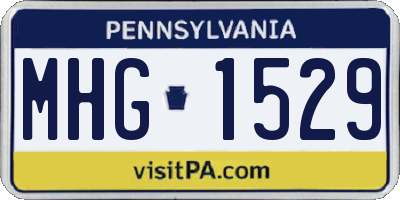 PA license plate MHG1529