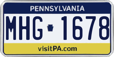 PA license plate MHG1678