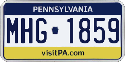 PA license plate MHG1859