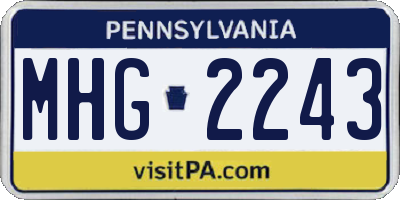 PA license plate MHG2243