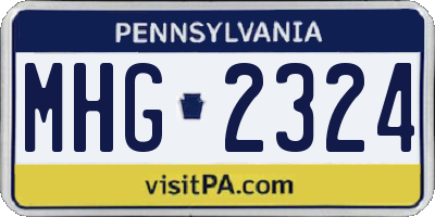 PA license plate MHG2324