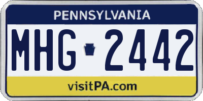 PA license plate MHG2442