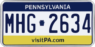 PA license plate MHG2634