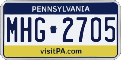 PA license plate MHG2705