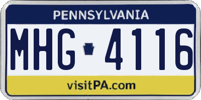 PA license plate MHG4116