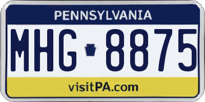 PA license plate MHG8875