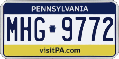 PA license plate MHG9772