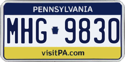 PA license plate MHG9830