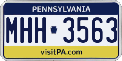 PA license plate MHH3563