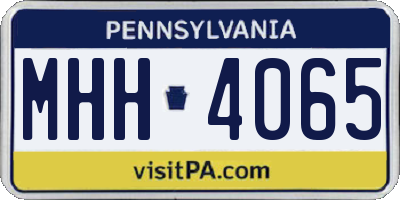PA license plate MHH4065